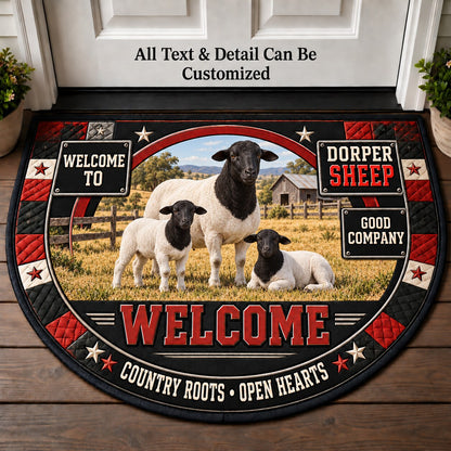 Dorper Sheep Personalized Half Round Mat | 5To9Vibe