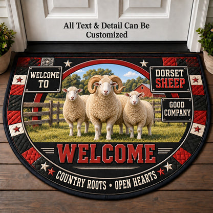 Dorset Sheep Personalized Half Round Mat | 5To9Vibe