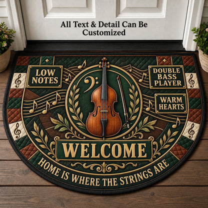 Double Bass Player Personalized Half Round Mat | 5To9Vibe