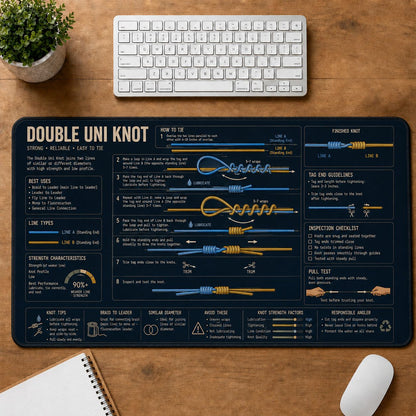 Double Uni Knot Fishing Field Guide Desk Mat | 5To9Vibe