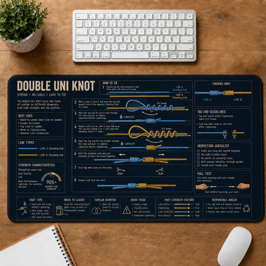 Double Uni Knot Fishing Field Guide Desk Mat | 5To9Vibe