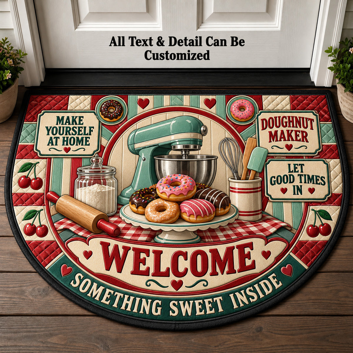 Doughnut Maker Personalized Half Round Mat | 5To9Vibe