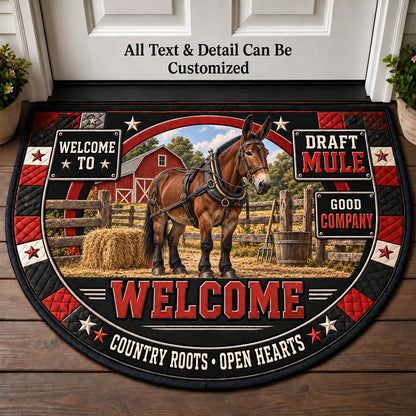 Draft Mule Personalized Half Round Mat | 5To9Vibe
