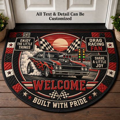 Drag Racing Fan Personalized Half Round Mat | 5To9Vibe