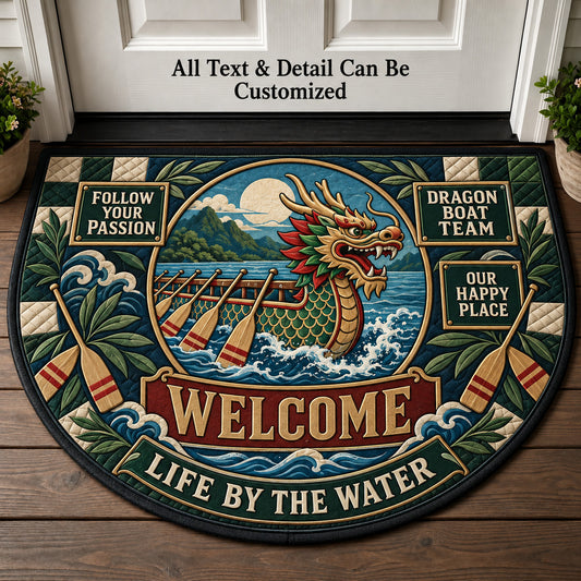 Dragon Boat Team Personalized Half Round Mat | 5To9Vibe