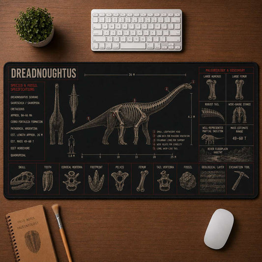 Dreadnoughtus Dinosaur Blueprint Desk Mat | 5To9Vibe