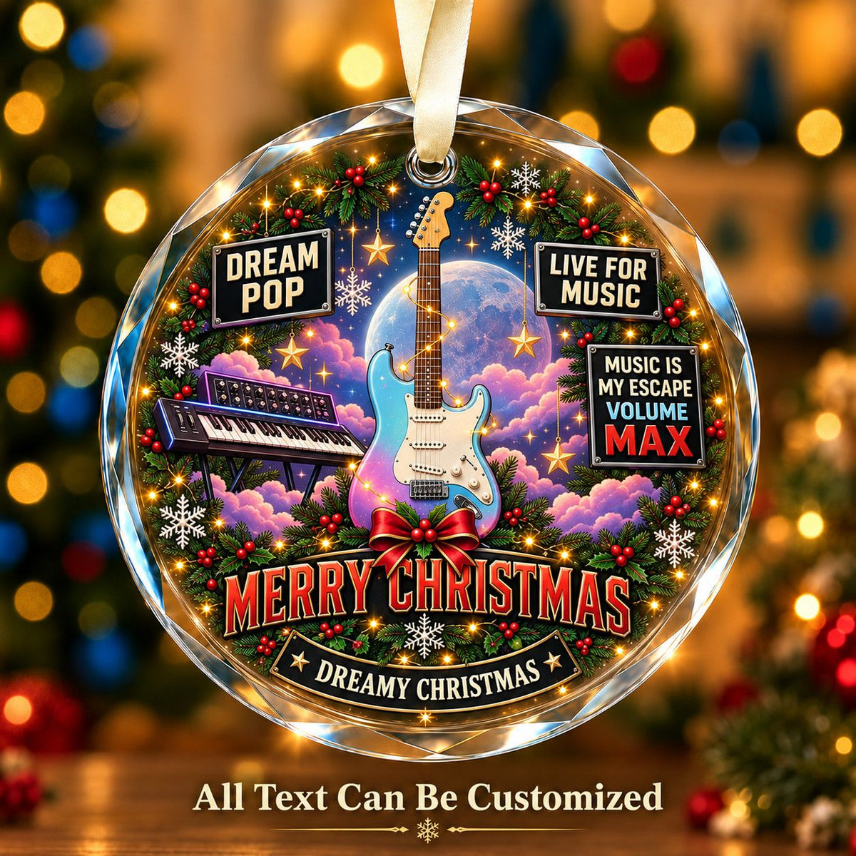Dream Pop Personalized Glass Ornament | 5To9Vibe