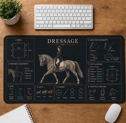 Dressage Sports Visual Guide Desk Mat | 5To9Vibe