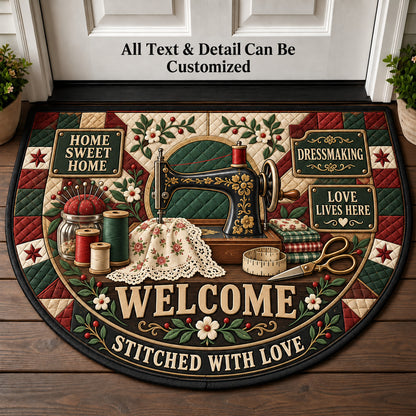 Dressmaking Personalized Half Round Mat | 5To9Vibe