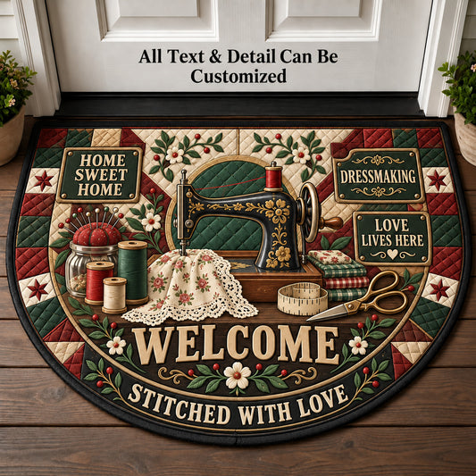 Dressmaking Personalized Half Round Mat | 5To9Vibe