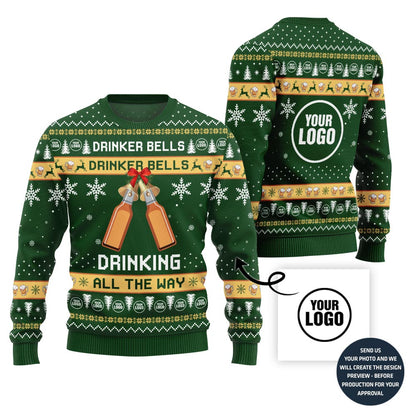 Drinker Bells Custom Logo Beer Ugly Holiday Sweater