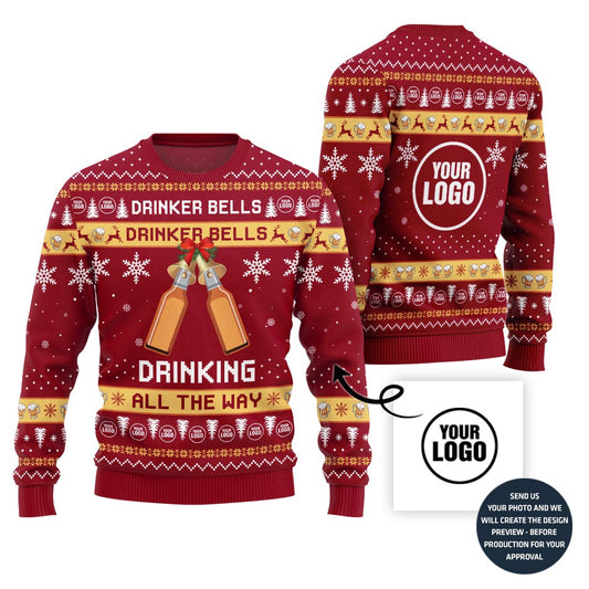 Drinker Bells Custom Logo Beer Ugly Holiday Sweater