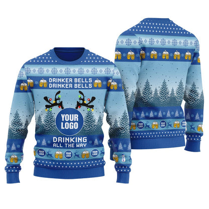 Drinker Bells Custom Logo Women's Ugly Christmas Sweater