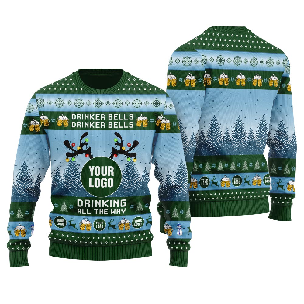 Drinker Bells Custom Logo Ugly Christmas Sweater