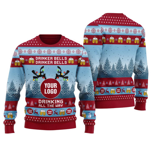 Drinker Bells Custom Logo Ugly Christmas Sweater