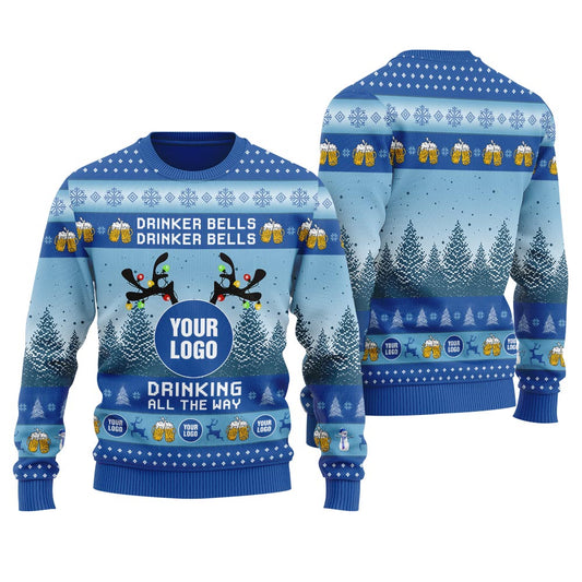Drinker Bells Custom Logo Women's Ugly Christmas Sweater