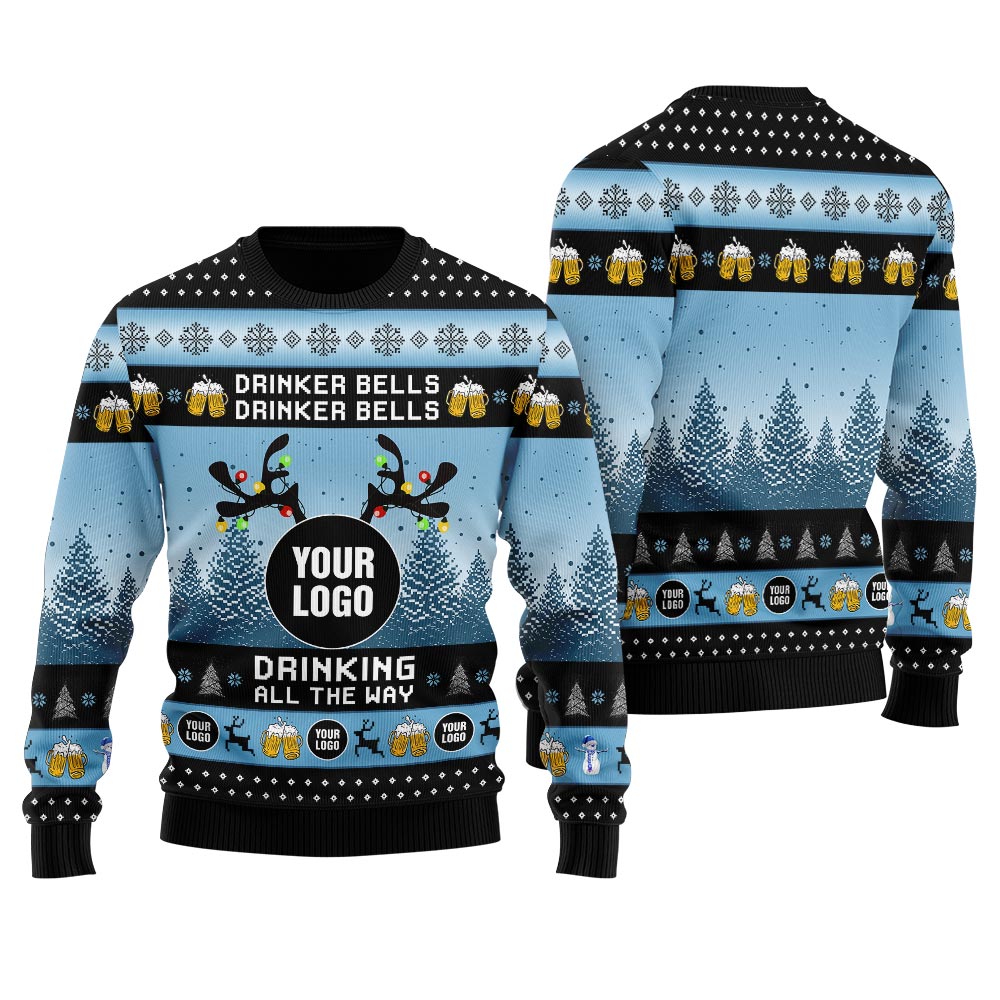Drinker Bells Custom Logo Women's Ugly Christmas Sweater