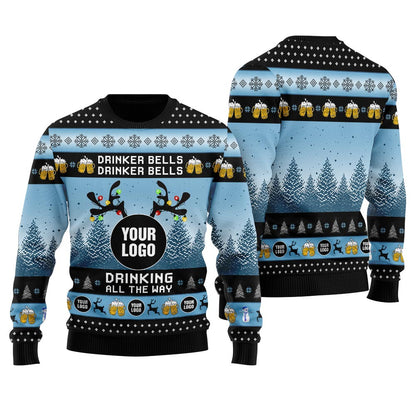 Drinker Bells Custom Logo Women's Ugly Christmas Sweater