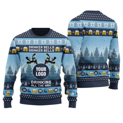 Drinker Bells Custom Logo Women's Ugly Christmas Sweater