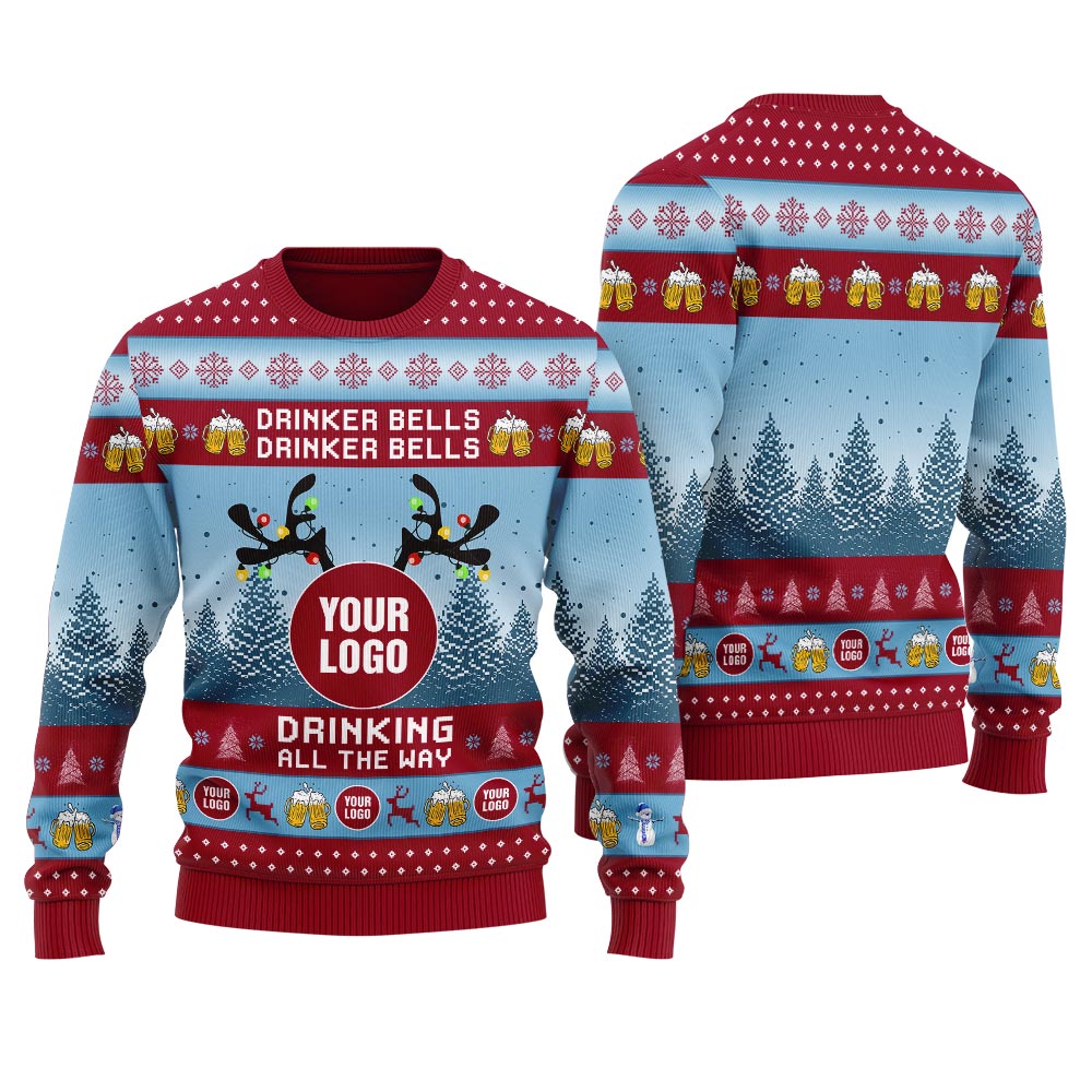 Drinker Bells Custom Logo Women's Ugly Christmas Sweater
