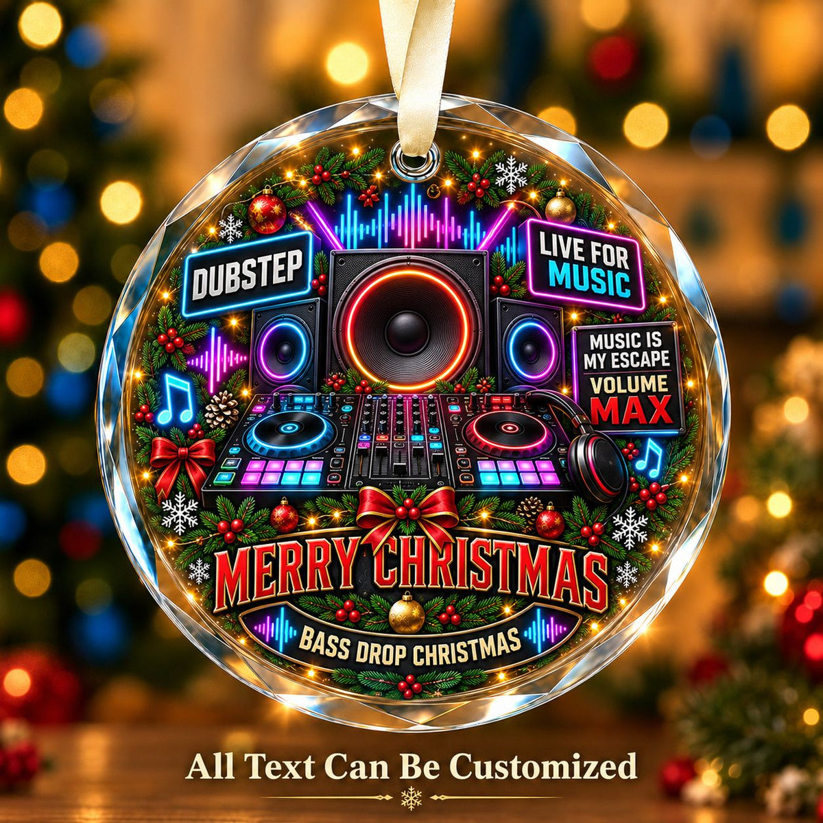 Dubstep Personalized Glass Ornament | 5To9Vibe