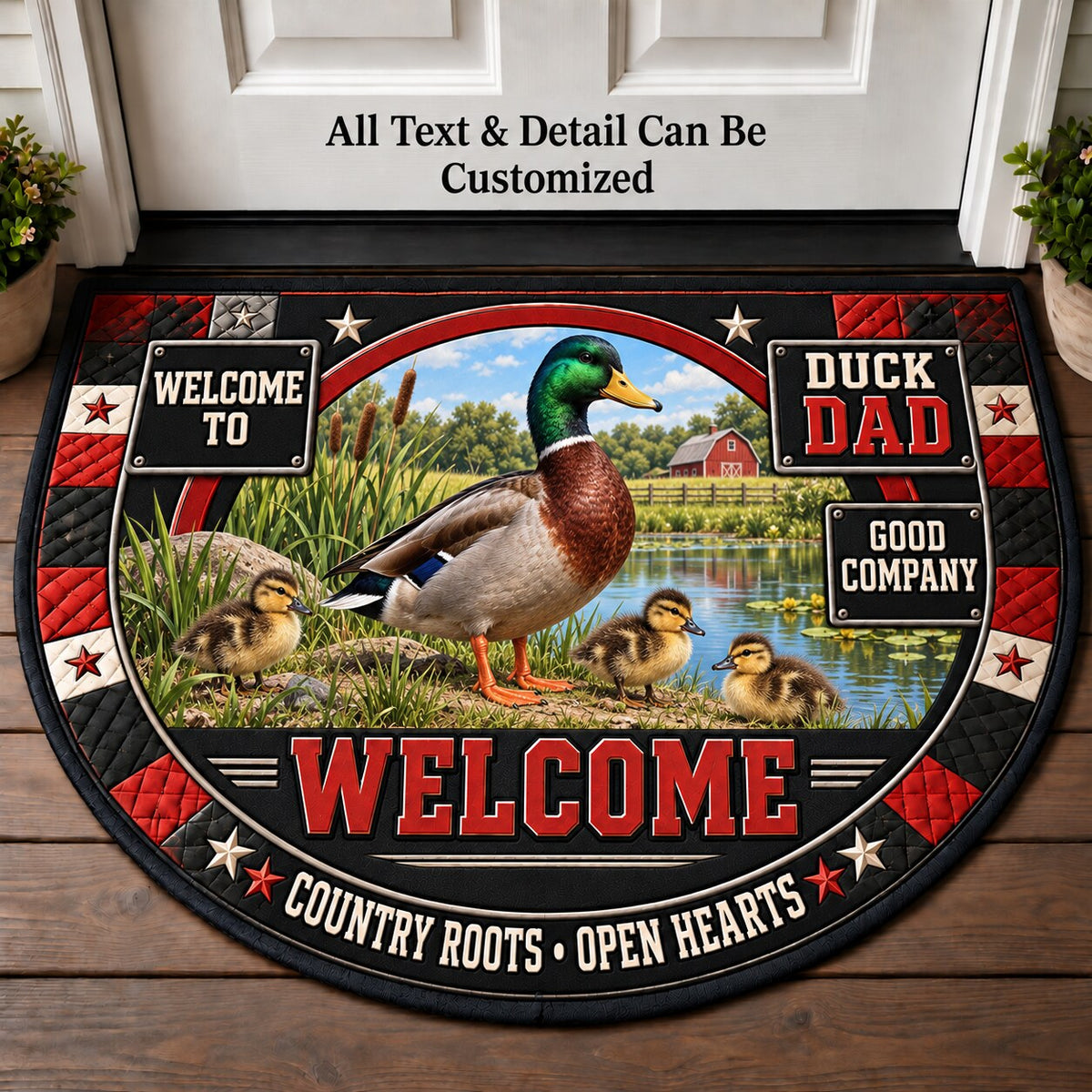 Duck Dad Personalized Half Round Mat | 5To9Vibe