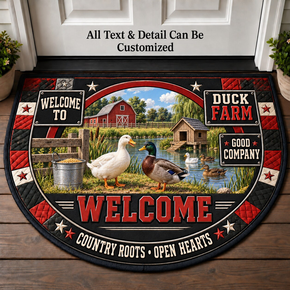 Duck Farm Personalized Half Round Mat | 5To9Vibe