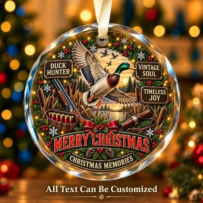 Duck Hunter Personalized Glass Ornament | 5To9Vibe