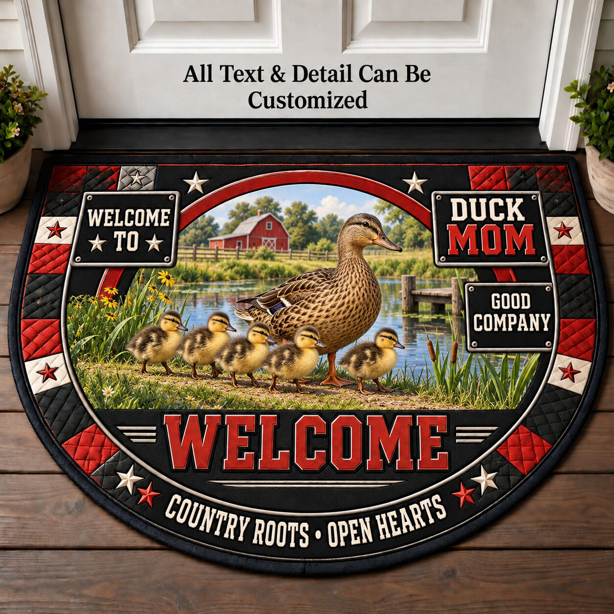 Duck Mom Personalized Half Round Mat | 5To9Vibe