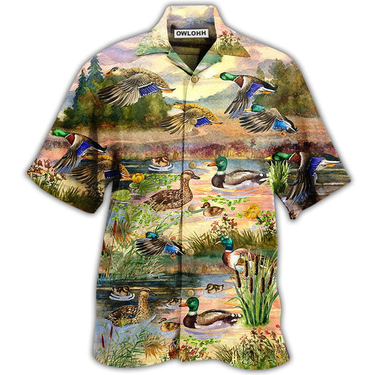 Hawaiian Shirt / Adults / S Duck Love Beautiful Sky - Hawaiian Shirt 