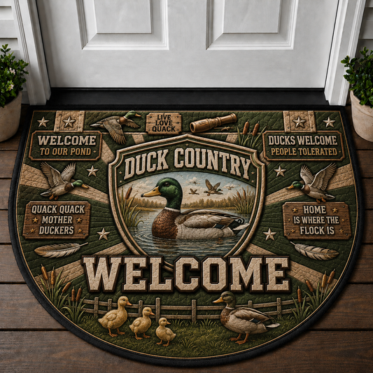 Welcome To Duck Country Doormat - Ducks Welcome People Tolerated Welcome Mat - 5to9vibe
