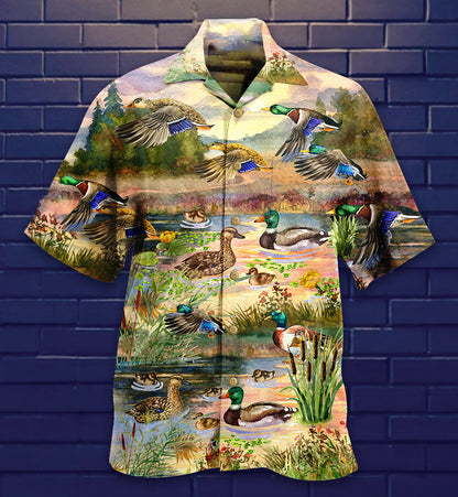 Duck Love Beautiful Sky - Hawaiian Shirt 