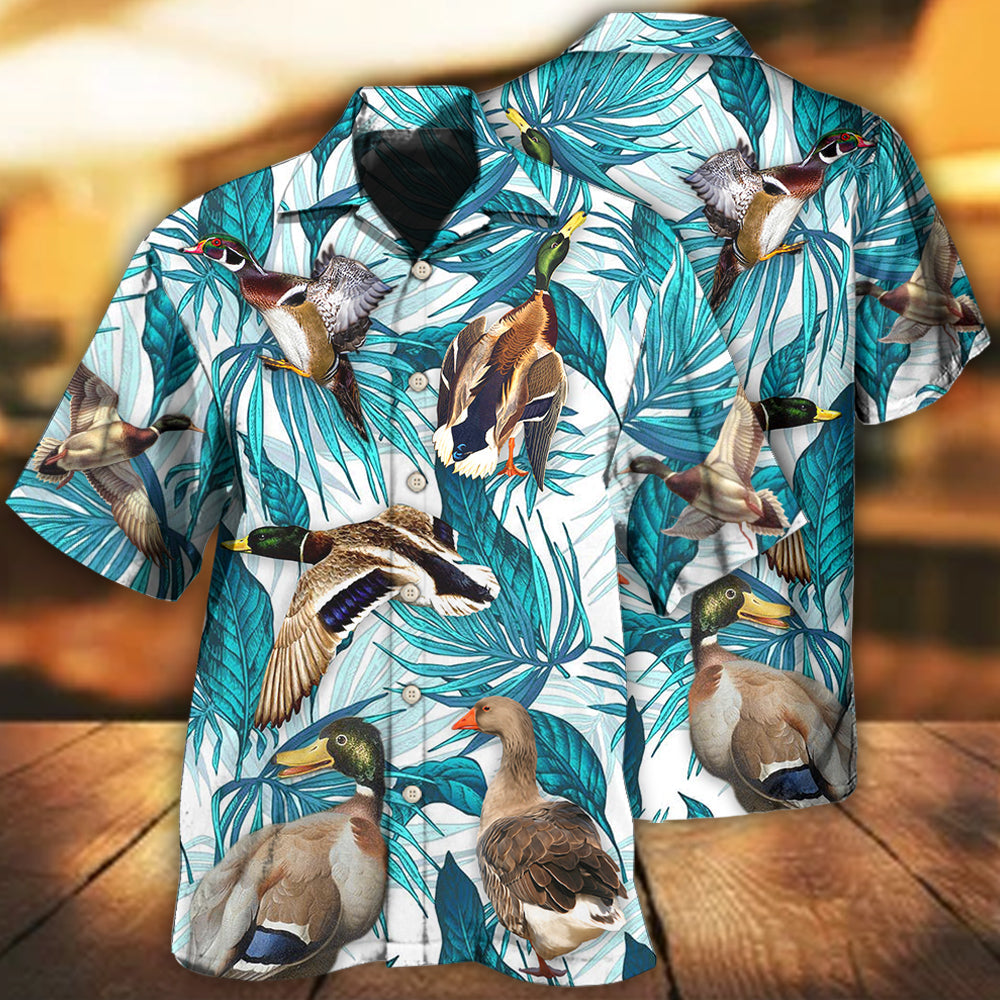 Duck Tropical Leaf Style - Hawaiian Shirt 