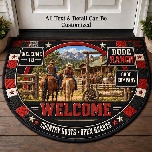 Dude Ranch Personalized Half Round Mat | 5To9Vibe