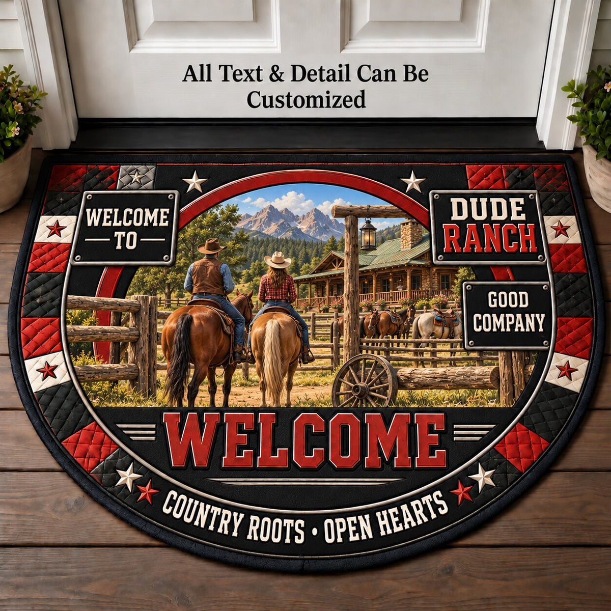 Dude Ranch Personalized Half Round Mat | 5To9Vibe