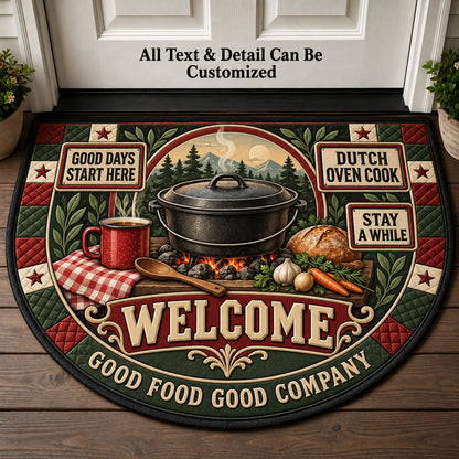 Dutch Oven Cook Personalized Half Round Mat | 5To9Vibe