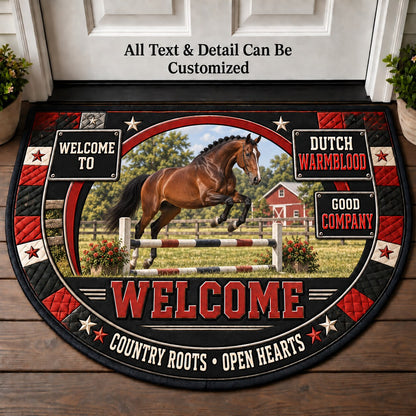 Dutch Warmblood Personalized Half Round Mat | 5To9Vibe
