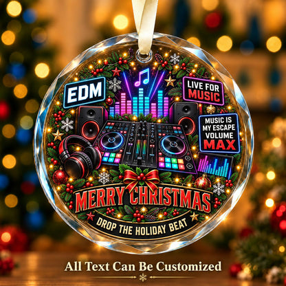 EDM Personalized Glass Ornament | 5To9Vibe