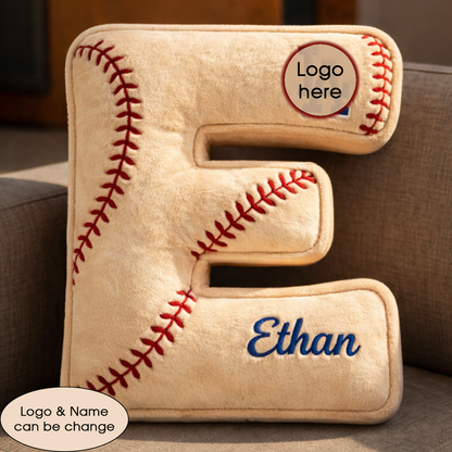 Baseball Pillow Custom Name & Logo Gift For Kids, Friends, Family Irregular-Shaped Pillow Custom-Shaped Pillow-5TO9VIBE