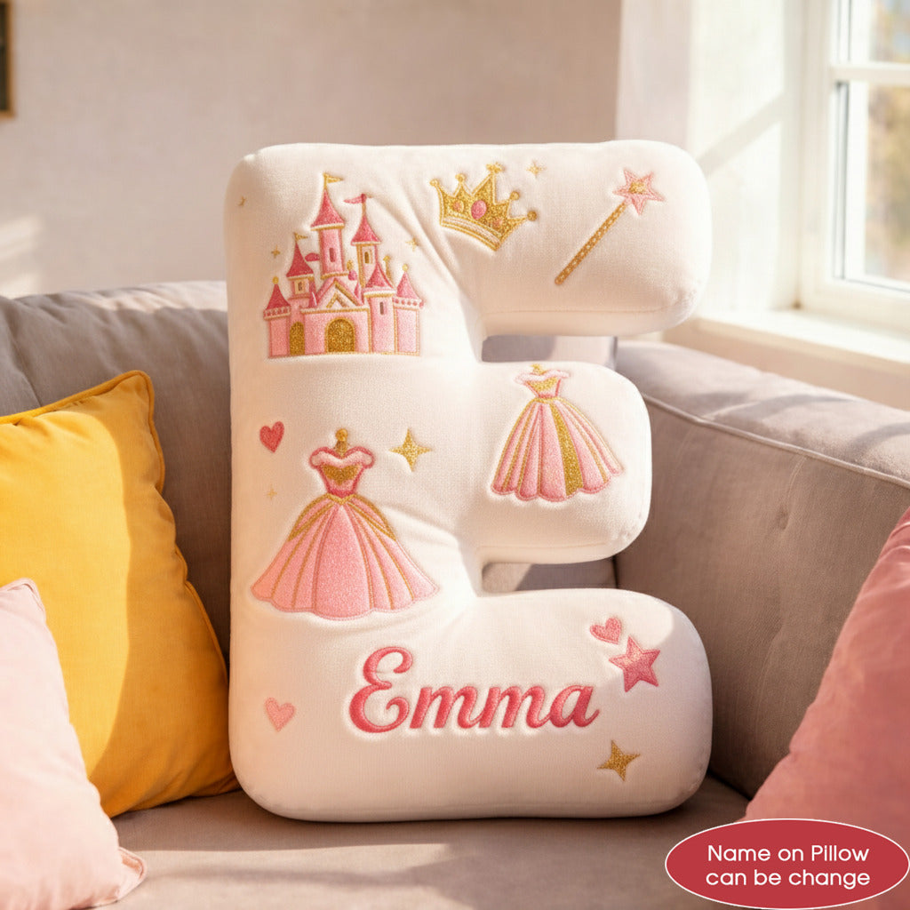 Dino and Princess Pillow Custom Name Gift  For Girls, Boys Irregular-Shaped Pillow Custom