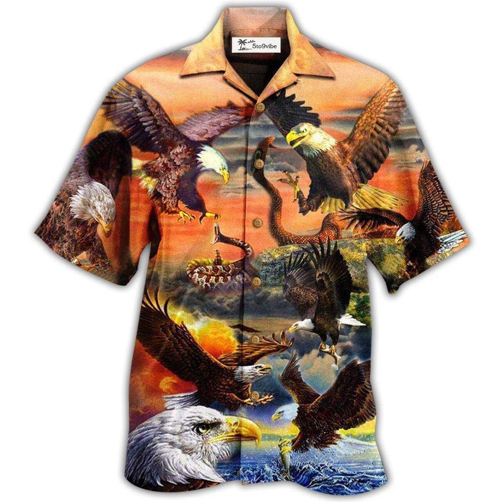 Hawaiian Shirt / Adults / S Eagle By Blood A Hunter By Heart A King Of Sunset Sky - Hawaiian Shirt 