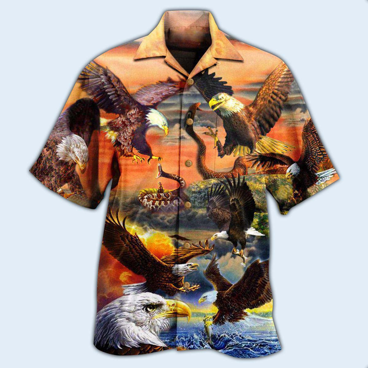 Eagle By Blood A Hunter By Heart A King Of Sunset Sky - Hawaiian Shirt 