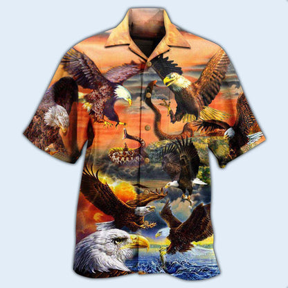 Eagle By Blood A Hunter By Heart A King Of Sunset Sky - Hawaiian Shirt 