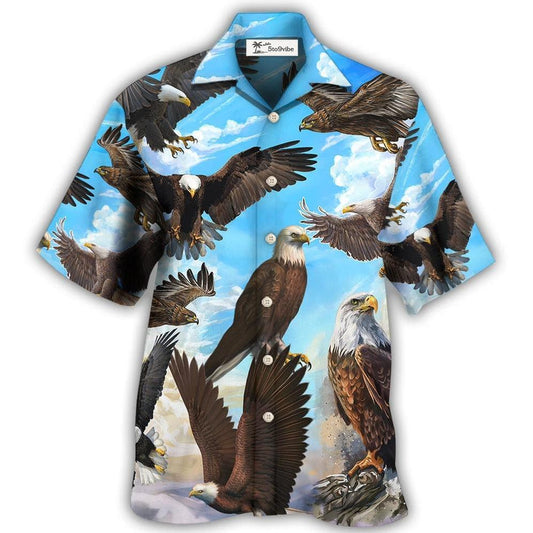 Eagle Flying In The Blue Sky - Hawaiian Shirt 