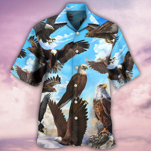 Eagle Flying In The Blue Sky - Hawaiian Shirt 