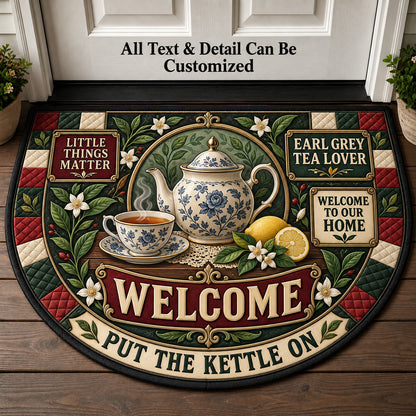 Earl Grey Tea Lover Personalized Half Round Mat | 5To9Vibe
