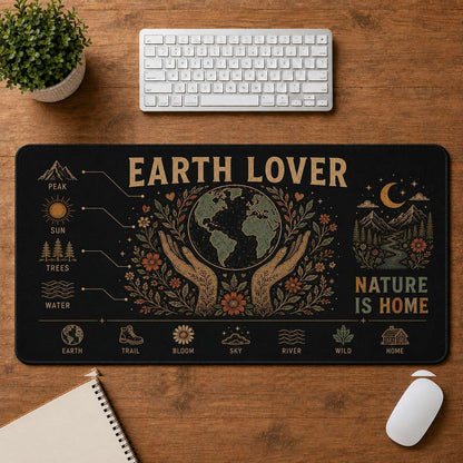 Mountain & Sun Hippie Desk Mat Mouse Pad | 5To9Vibe - Earth Lover style