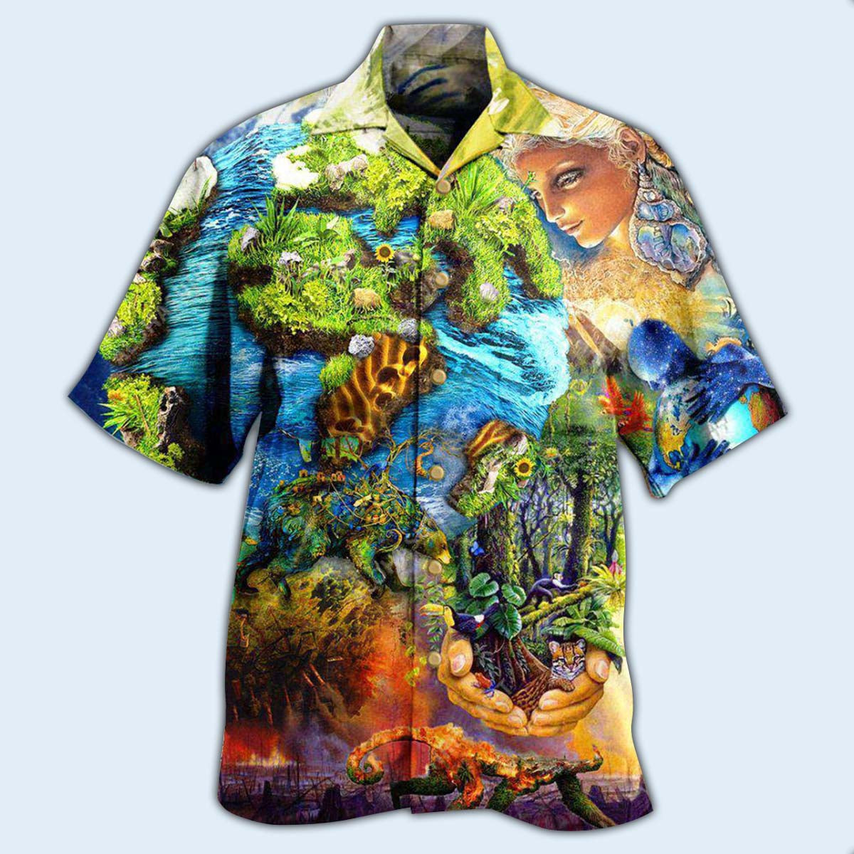 Earth With Environmental Protection - Hawaiian Shirt 