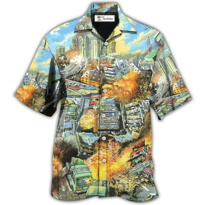 Hawaiian Shirt / Adults / S Earthquake Vintage Amazing - Hawaiian Shirt 