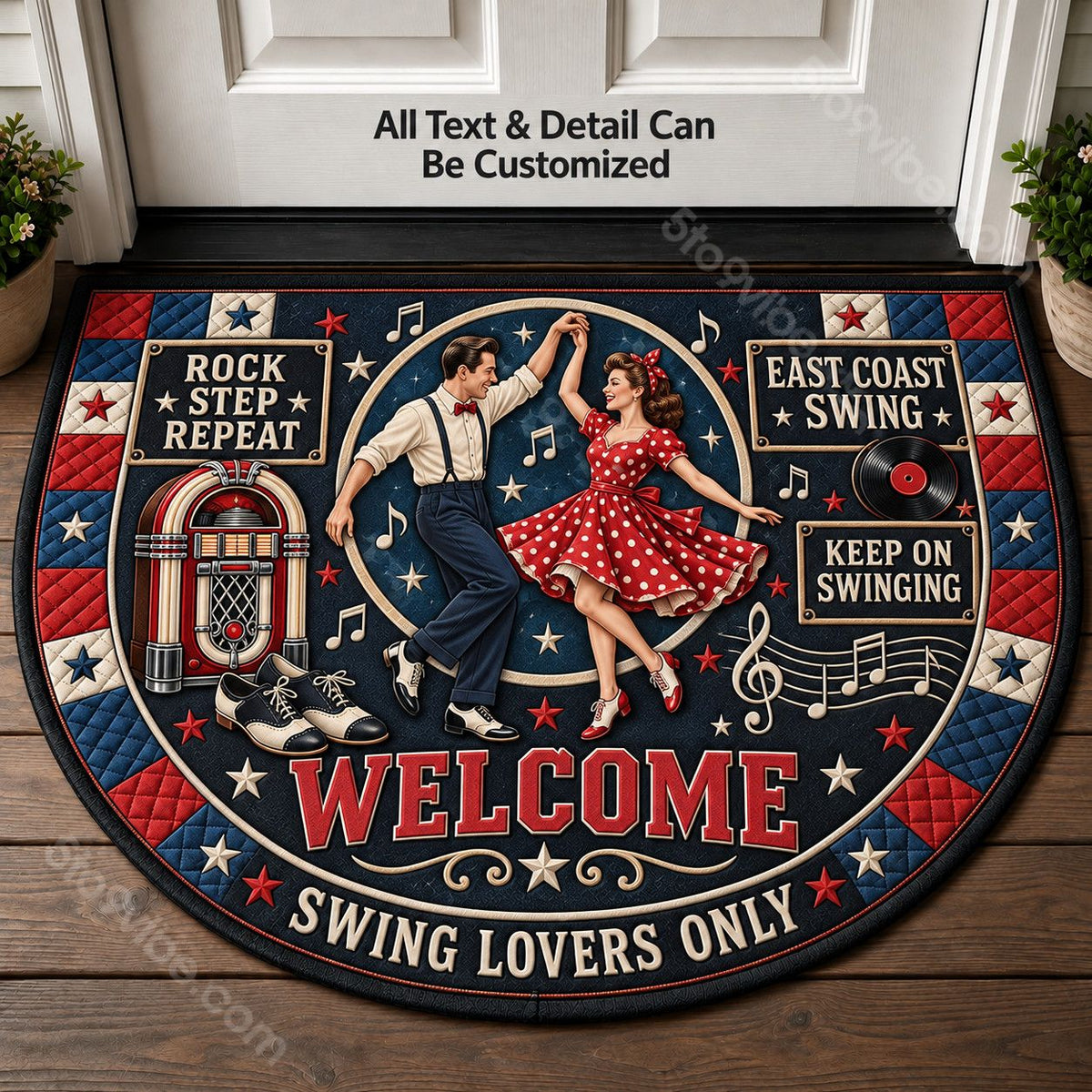 East Coast Swing Personalized Half Round Mat | 5To9Vibe